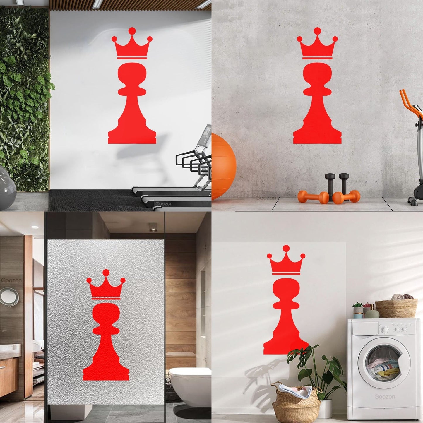 Vinyl Art Sticker Crown Chess Piece Club Intellectual Game Art Mural Painting