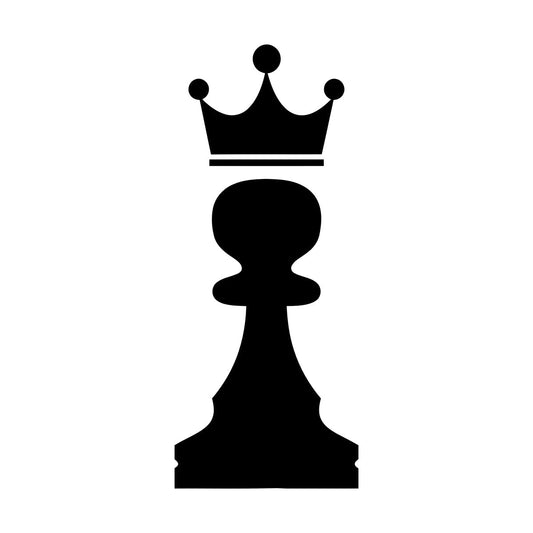 Vinyl Art Sticker Crown Chess Piece Club Intellectual Game Art Mural Painting