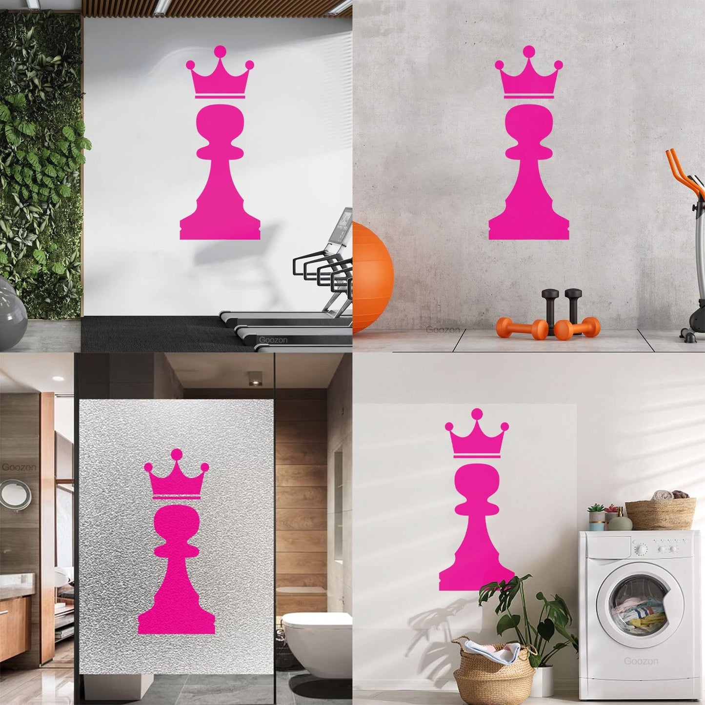 Vinyl Art Sticker Crown Chess Piece Club Intellectual Game Art Mural Painting