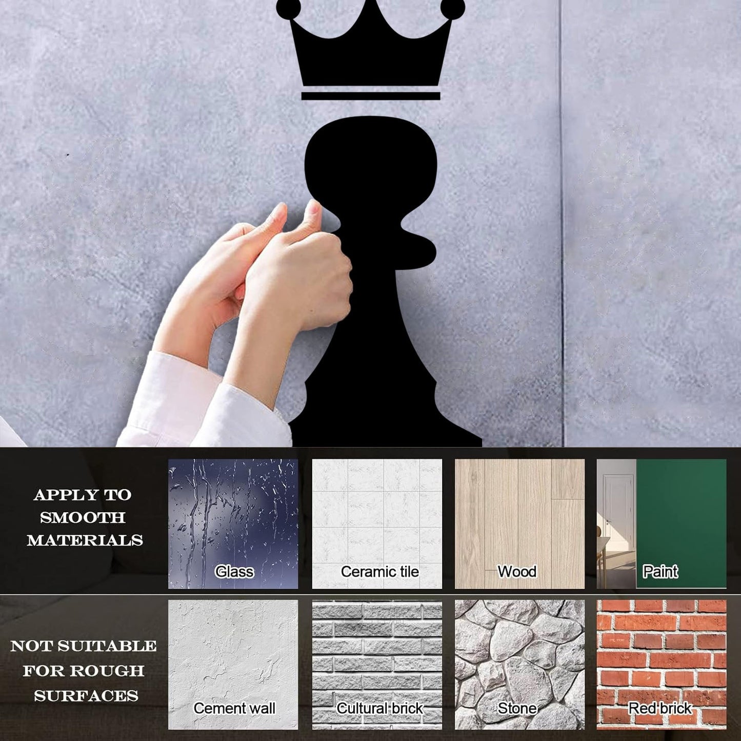 Vinyl Art Sticker Crown Chess Piece Club Intellectual Game Art Mural Painting