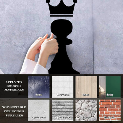 Vinyl Art Sticker Crown Chess Piece Club Intellectual Game Art Mural Painting