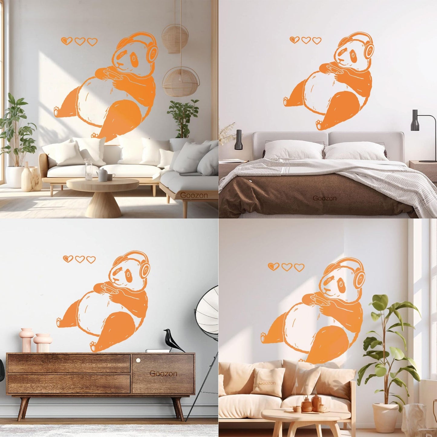 Lettering Decals Cute Cartoon Panda Game Waterproof