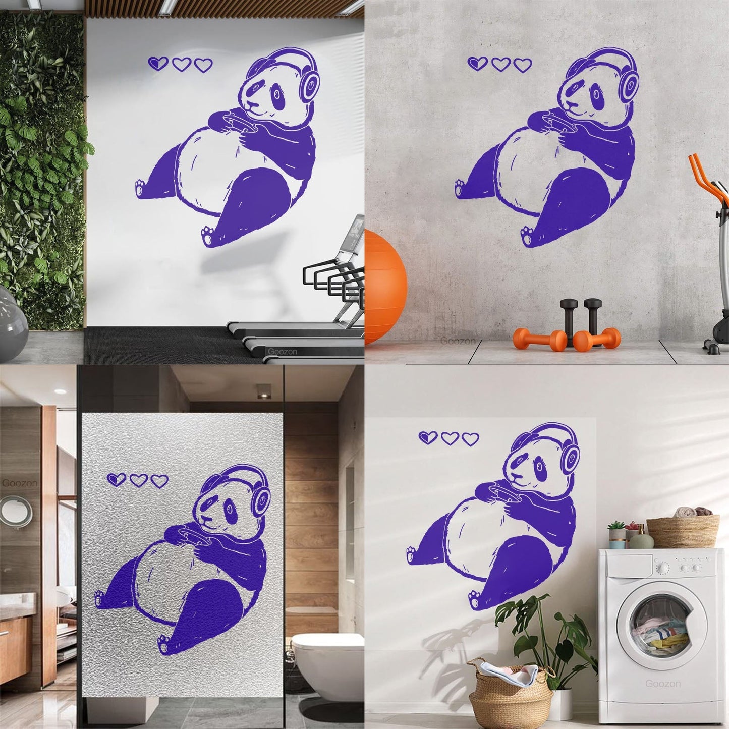 Lettering Decals Cute Cartoon Panda Game Waterproof