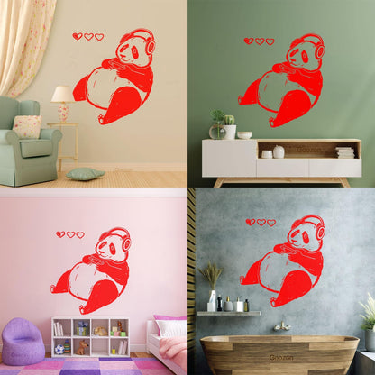 Lettering Decals Cute Cartoon Panda Game Waterproof