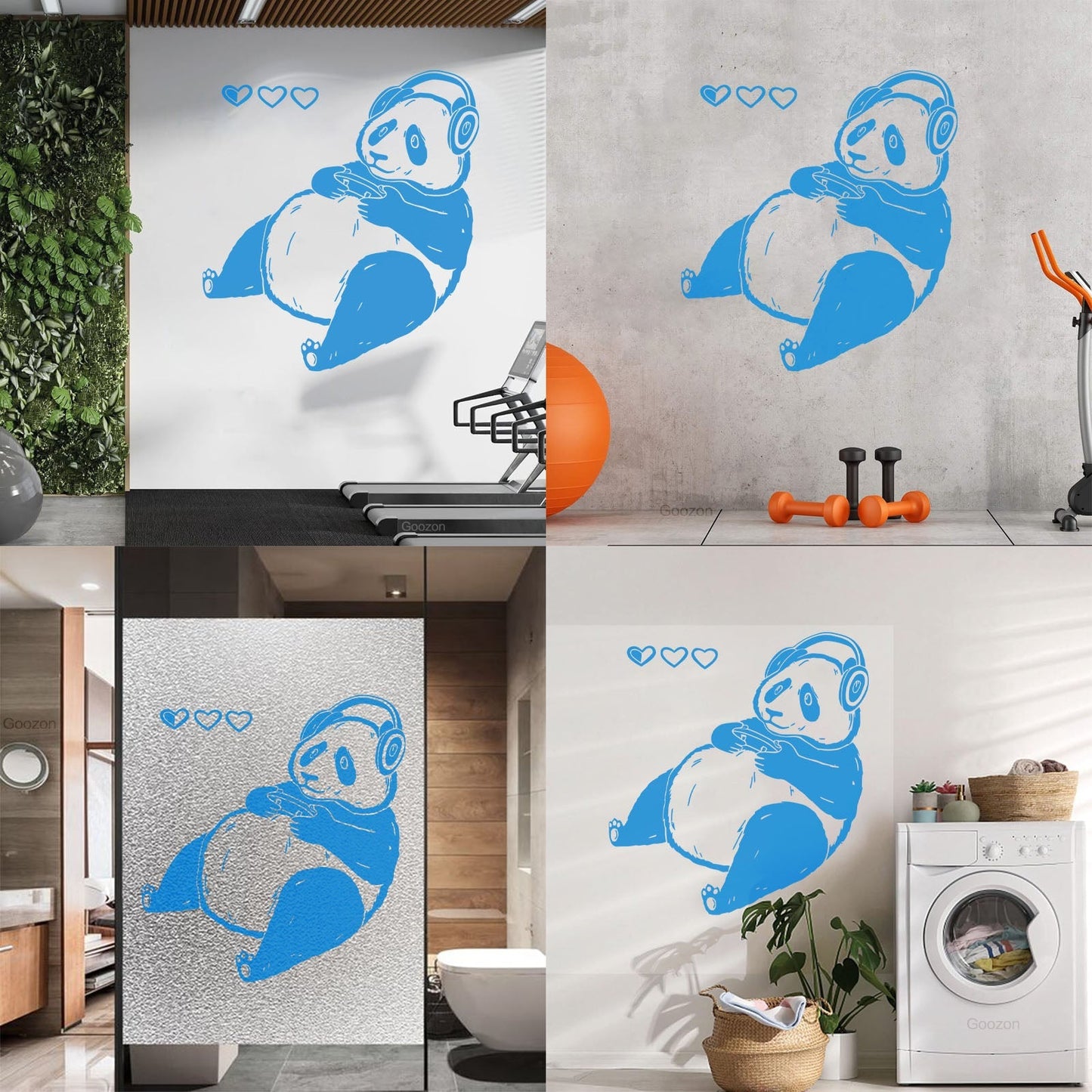 Lettering Decals Cute Cartoon Panda Game Waterproof