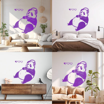 Lettering Decals Cute Cartoon Panda Game Waterproof