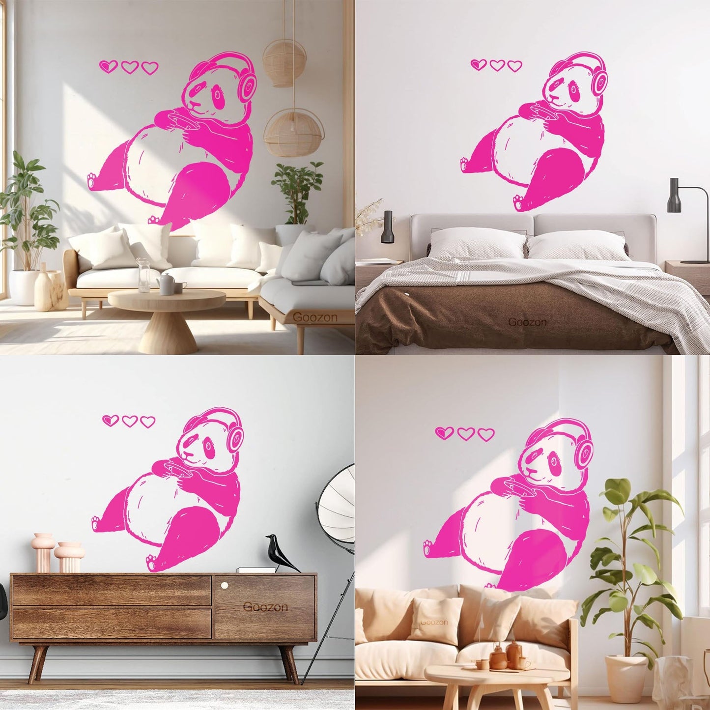 Lettering Decals Cute Cartoon Panda Game Waterproof