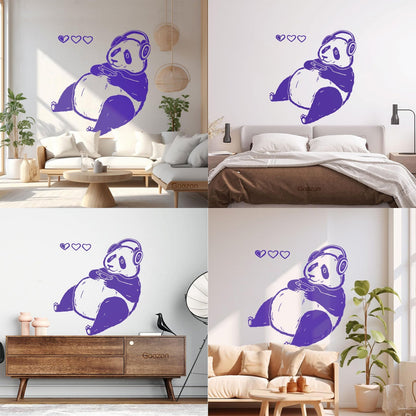 Lettering Decals Cute Cartoon Panda Game Waterproof