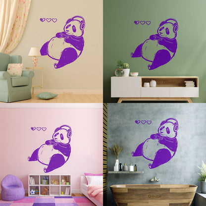 Lettering Decals Cute Cartoon Panda Game Waterproof