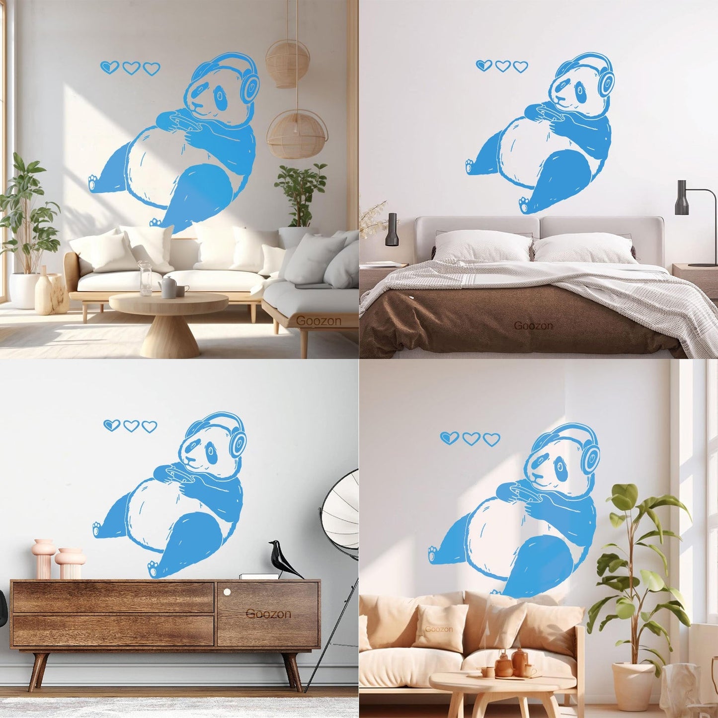 Lettering Decals Cute Cartoon Panda Game Waterproof