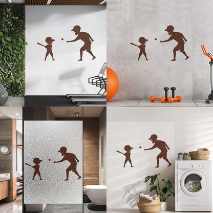 Wall Decals Pvc Father And Son Baseball Sports Game Ball Bit Art Mural Painting