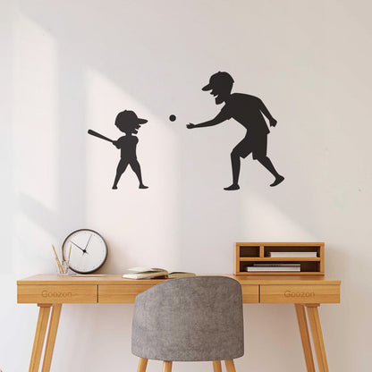 Wall Decals Pvc Father And Son Baseball Sports Game Ball Bit Art Mural Painting