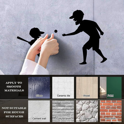 Wall Decals Pvc Father And Son Baseball Sports Game Ball Bit Art Mural Painting