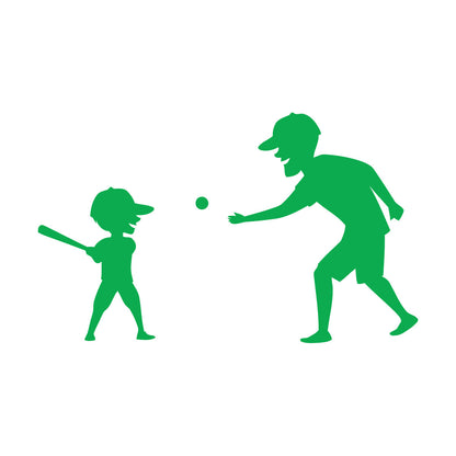 Wall Decals Pvc Father And Son Baseball Sports Game Ball Bit Art Mural Painting