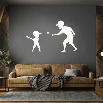 Wall Decals Pvc Father And Son Baseball Sports Game Ball Bit Art Mural Painting
