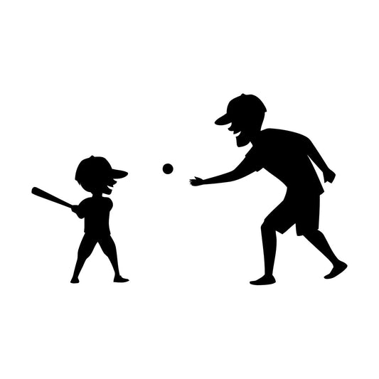 Wall Decals Pvc Father And Son Baseball Sports Game Ball Bit Art Mural Painting