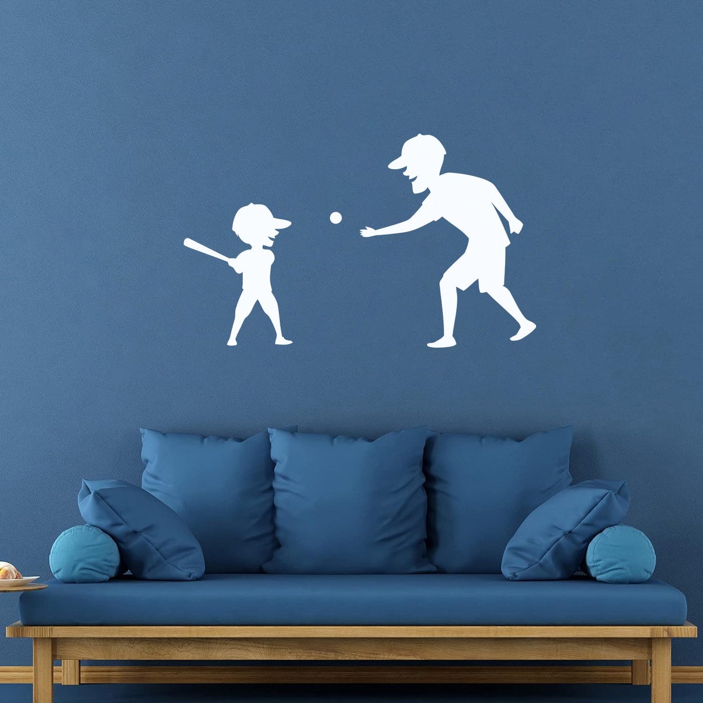 Wall Decals Pvc Father And Son Baseball Sports Game Ball Bit Art Mural Painting