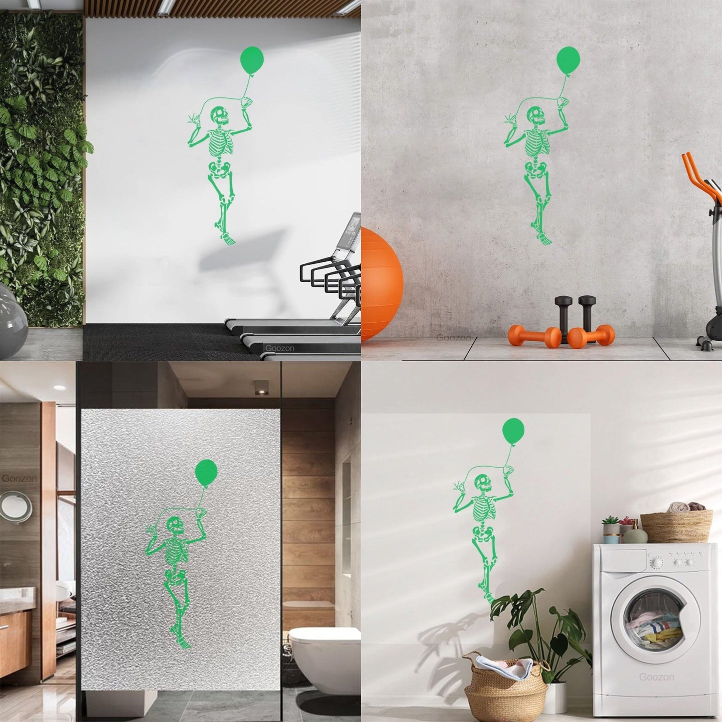 Wall Decals Funny Skeleton With Balloon Halloween Horror Skull Personalized Customization