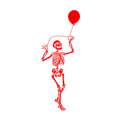 Wall Decals Funny Skeleton With Balloon Halloween Horror Skull Personalized Customization