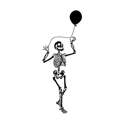 Wall Decals Funny Skeleton With Balloon Halloween Horror Skull Personalized Customization