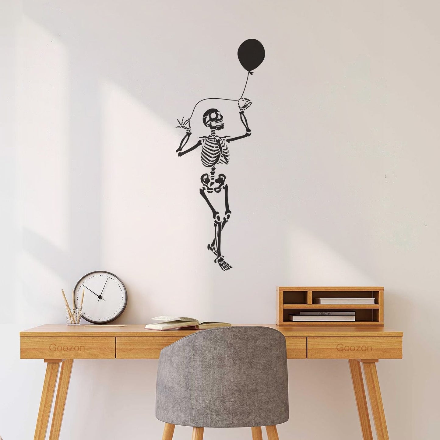 Wall Decals Funny Skeleton With Balloon Halloween Horror Skull Personalized Customization