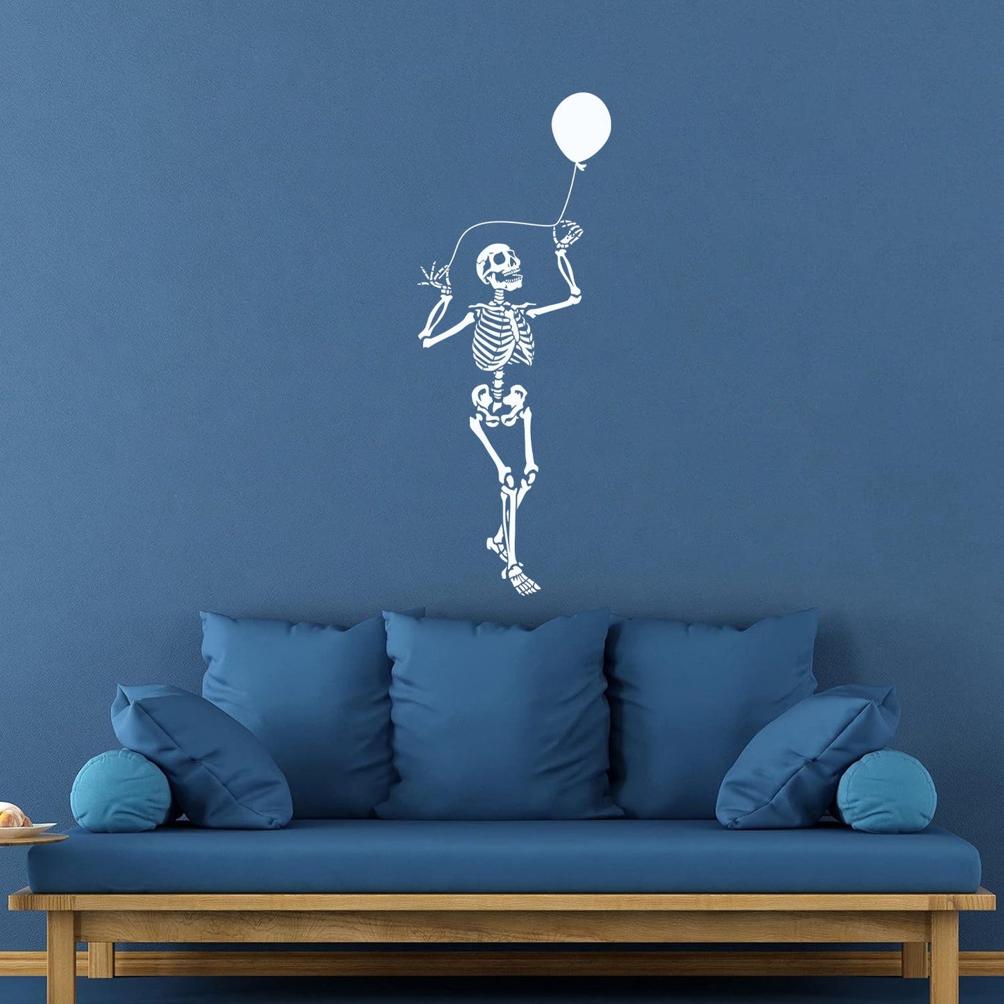 Wall Decals Funny Skeleton With Balloon Halloween Horror Skull Personalized Customization