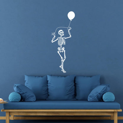 Wall Decals Funny Skeleton With Balloon Halloween Horror Skull Personalized Customization