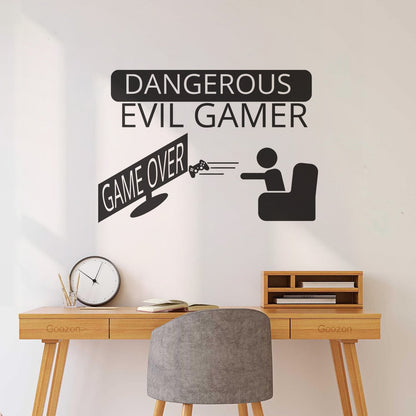 Fine Carving Decals Game Over Joystick Gaming Boy'S Tattoo Culture