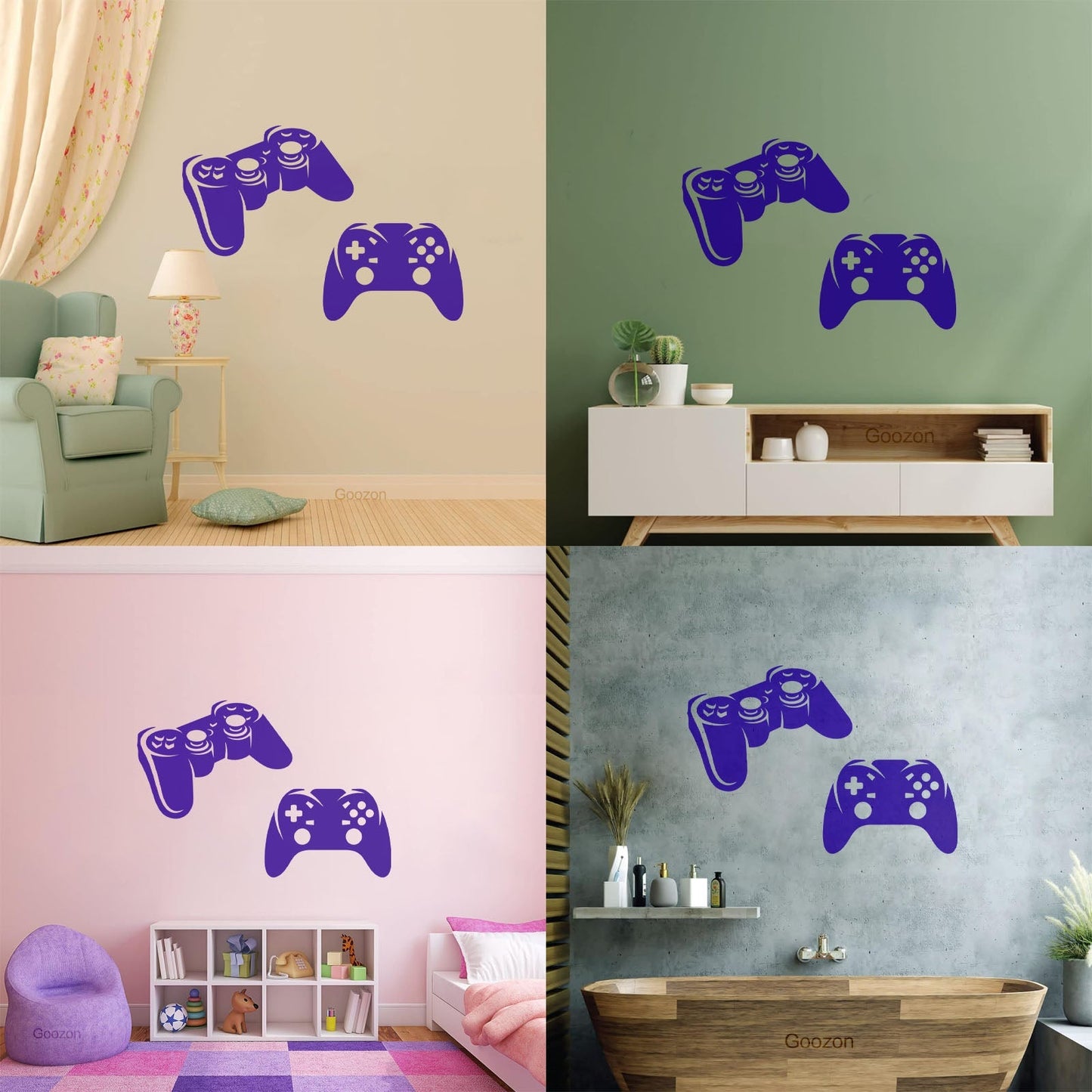 Wall Decals Pvc Game Joystick Console Teen Boys Zone Wall Beautification