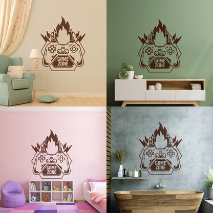 Vinyl Wall Decals Game Zone Fire Video Games Play Boys Window Decals