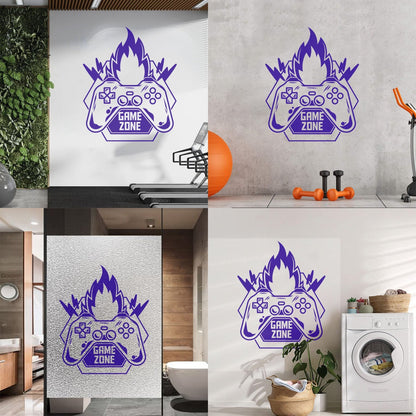 Vinyl Wall Decals Game Zone Fire Video Games Play Boys Window Decals
