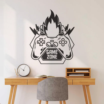 Vinyl Wall Decals Game Zone Fire Video Games Play Boys Window Decals