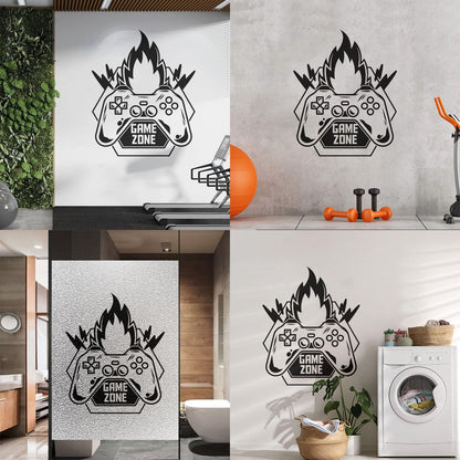Vinyl Wall Decals Game Zone Fire Video Games Play Boys Window Decals