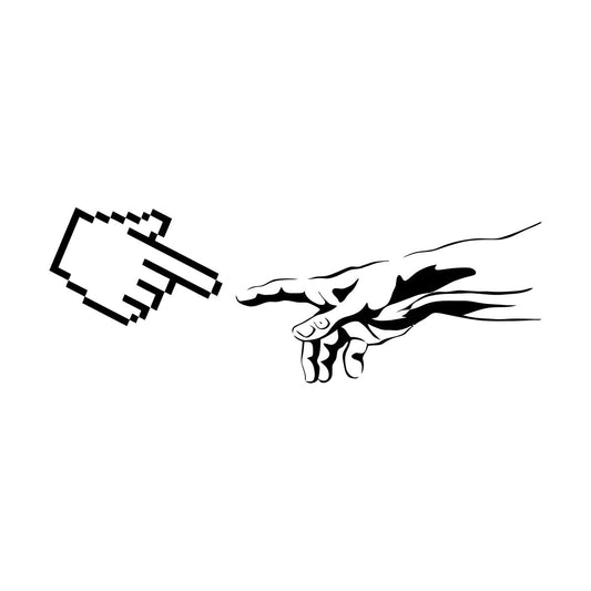 Engraving Stickers Geek Funny The Creation Of Adam Computer Do Not Damage The Wall Surface