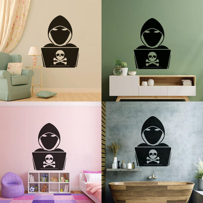 Vinyl Wall Stickers Hacker Cyber Security Laptop Computer Multiple Size Options