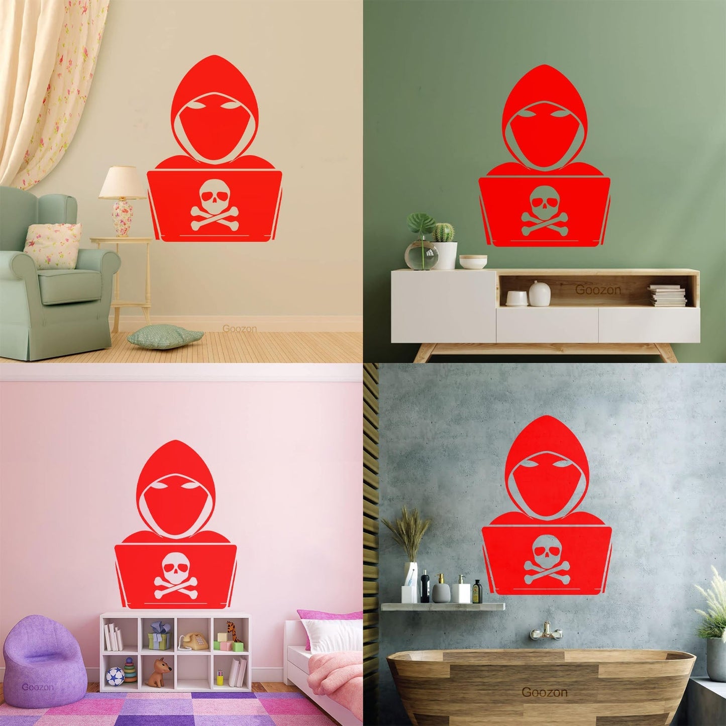 Vinyl Wall Stickers Hacker Cyber Security Laptop Computer Multiple Size Options