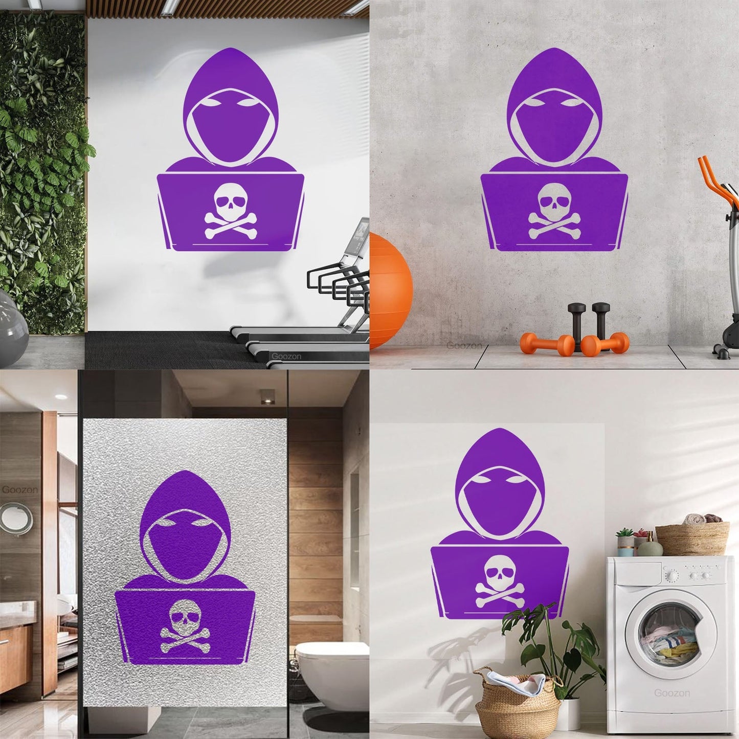 Vinyl Wall Stickers Hacker Cyber Security Laptop Computer Multiple Size Options