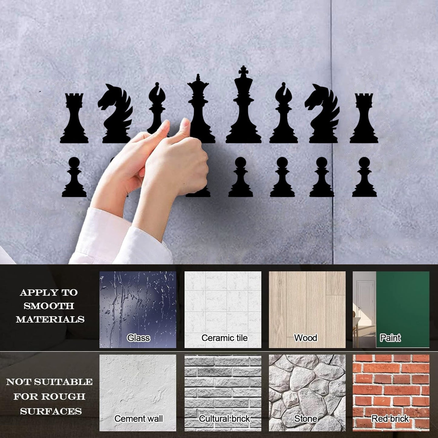 Wall Stickers Intellectual Board Game Sports Chess Pieces Club Pawn Queen Window Decals