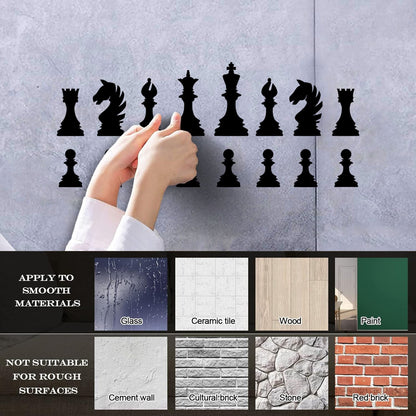 Wall Stickers Intellectual Board Game Sports Chess Pieces Club Pawn Queen Window Decals