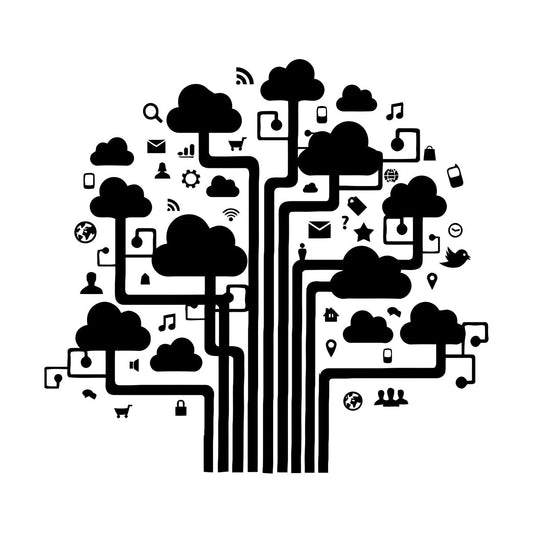 Fine Carving Decals Internet Cloud Technology Communication It Glass Stickers