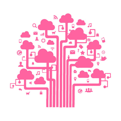 Fine Carving Decals Internet Cloud Technology Communication It Glass Stickers