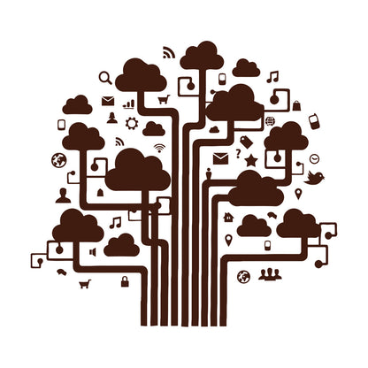 Fine Carving Decals Internet Cloud Technology Communication It Glass Stickers