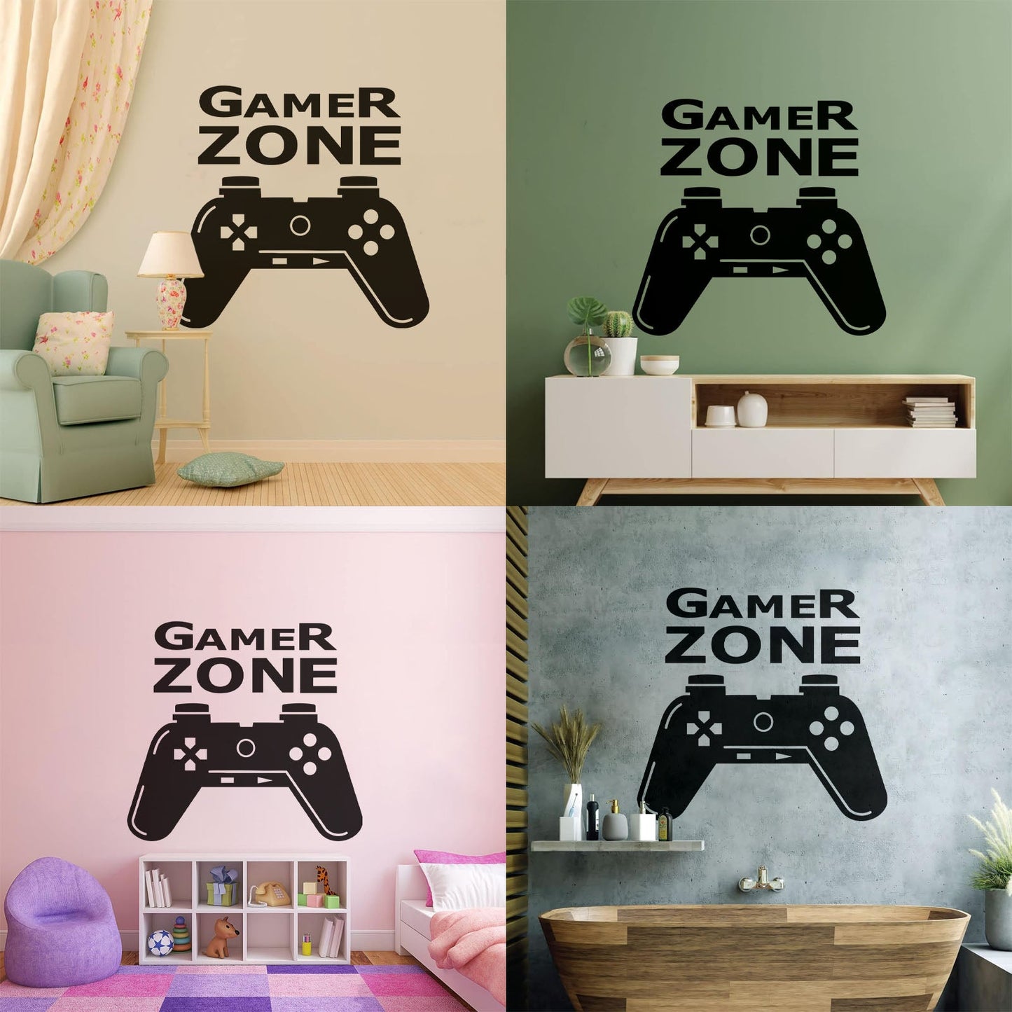 Wall Stickers Paster Paper Joystick Gaming Teen Boys Game Zone It Won'T Fall Off