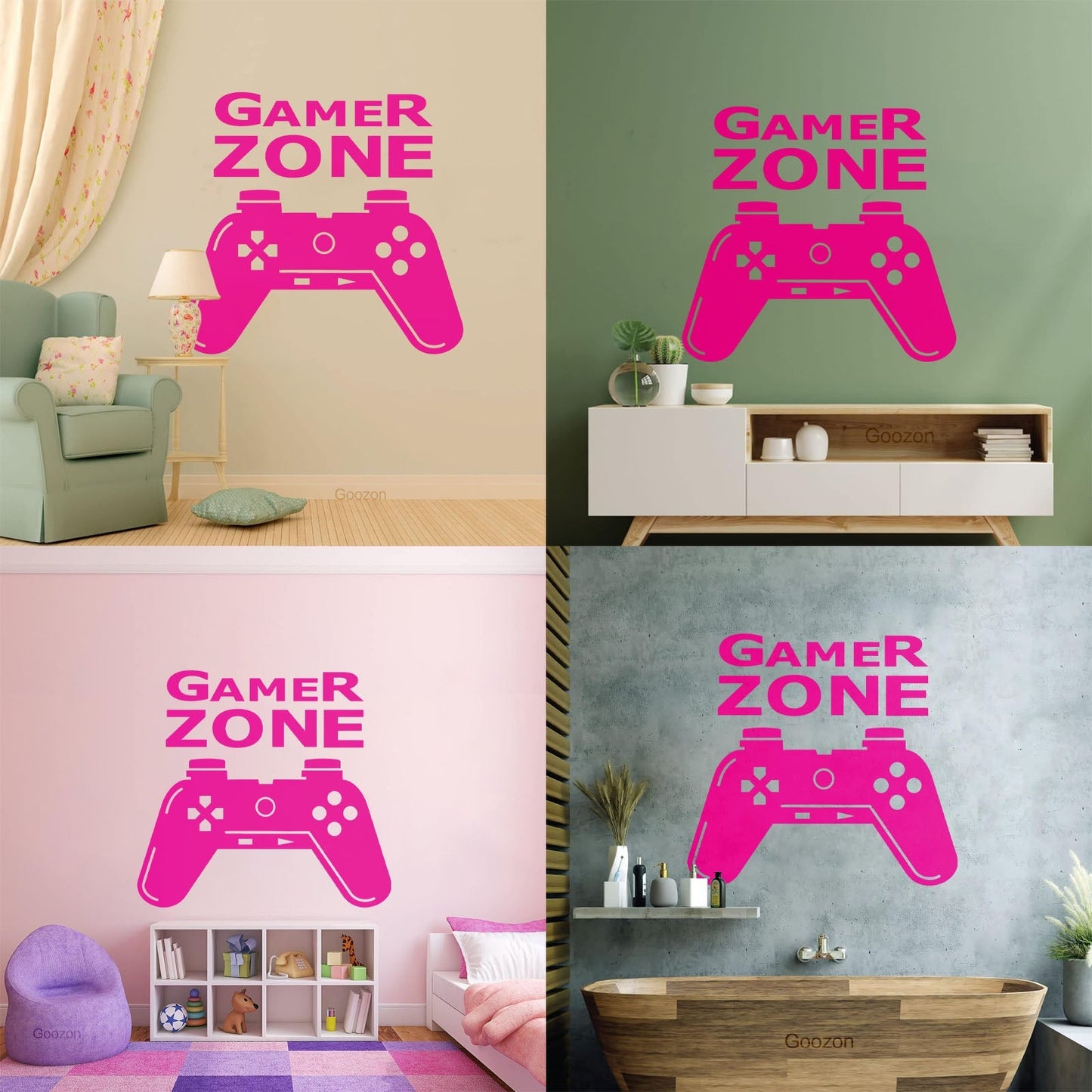 Wall Stickers Paster Paper Joystick Gaming Teen Boys Game Zone It Won'T Fall Off