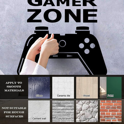 Wall Stickers Paster Paper Joystick Gaming Teen Boys Game Zone It Won'T Fall Off