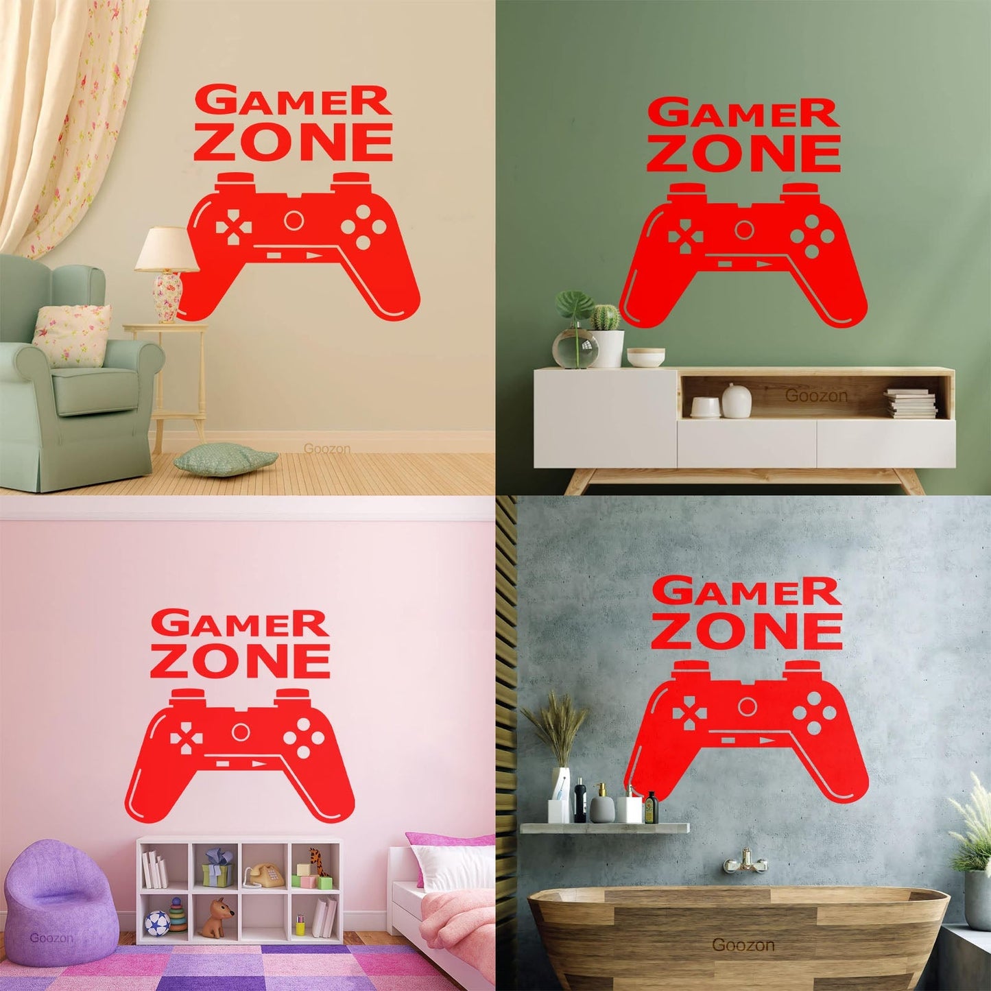 Wall Stickers Paster Paper Joystick Gaming Teen Boys Game Zone It Won'T Fall Off