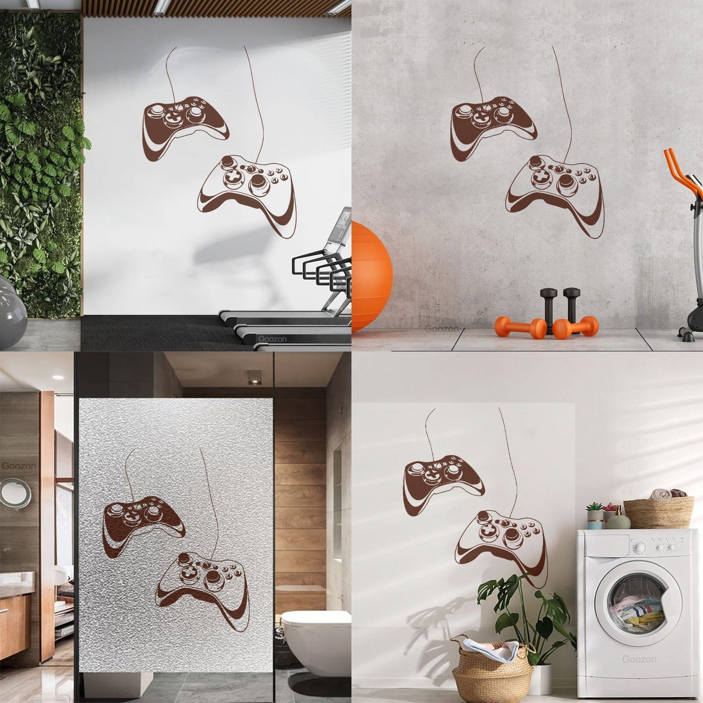 Joystick Video Game Play Gaming Boys Lettering Decals Glass Stickers