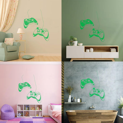 Joystick Video Game Play Gaming Boys Lettering Decals Glass Stickers