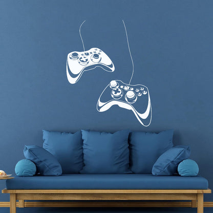 Joystick Video Game Play Gaming Boys Lettering Decals Glass Stickers
