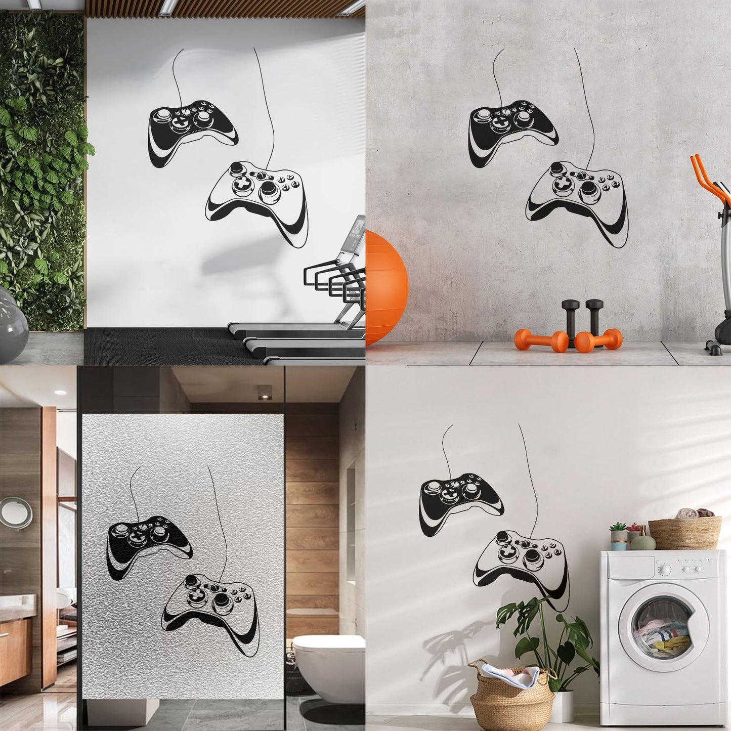 Joystick Video Game Play Gaming Boys Lettering Decals Glass Stickers